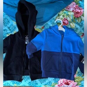 Blue and Black Kids Hoodie Set